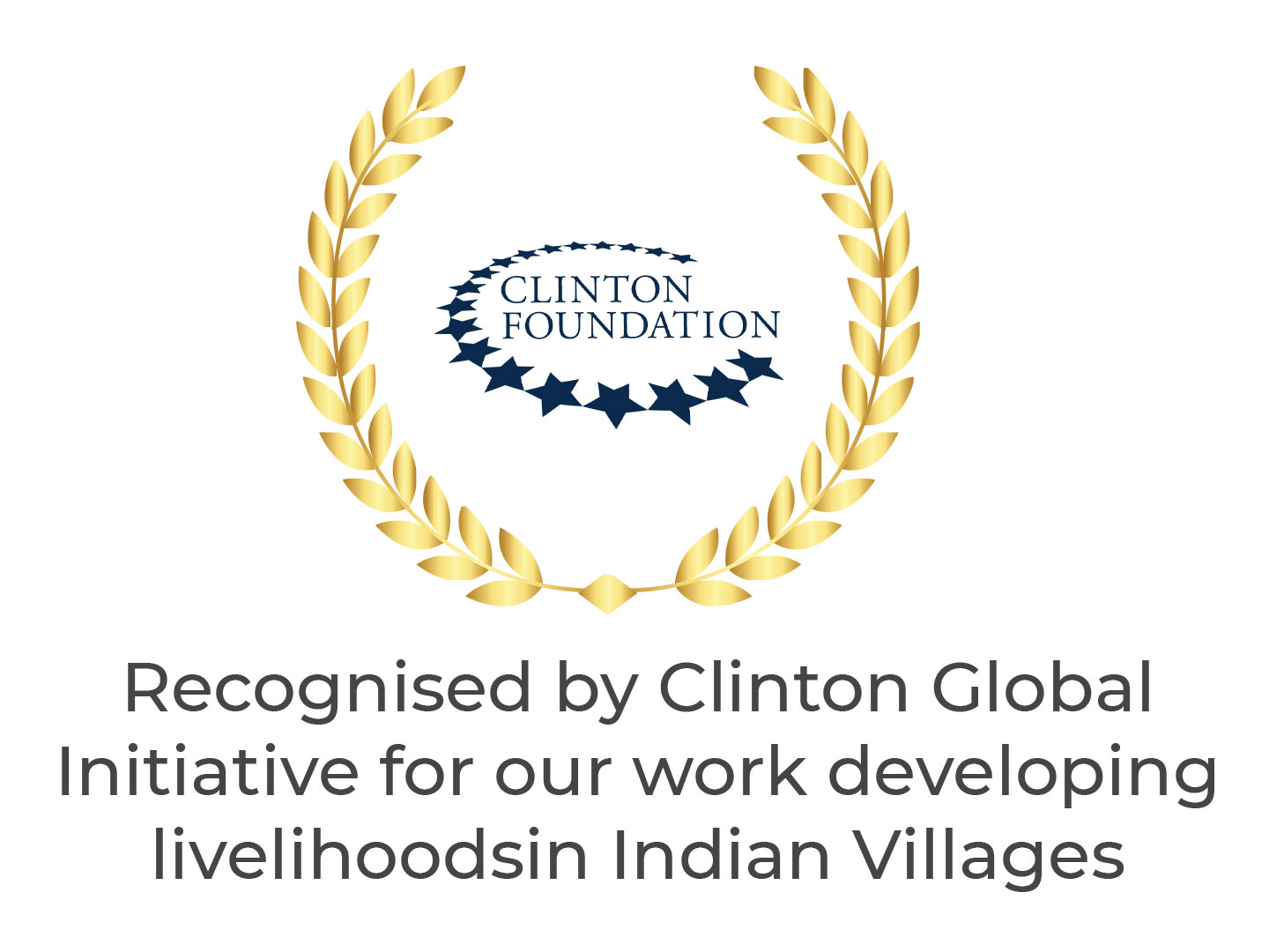 Clinton Global Initiative Award at the hands of President Bill Clinton